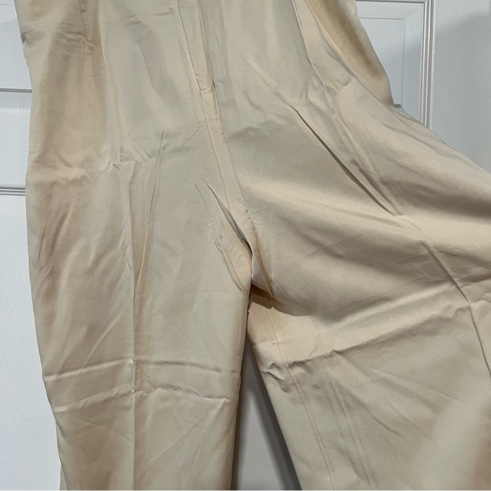 Banana Republic Cream Tencel™ Pleated Pant Wide Leg Relaxed Fit size 18 #L21 - Picture 6 of 16